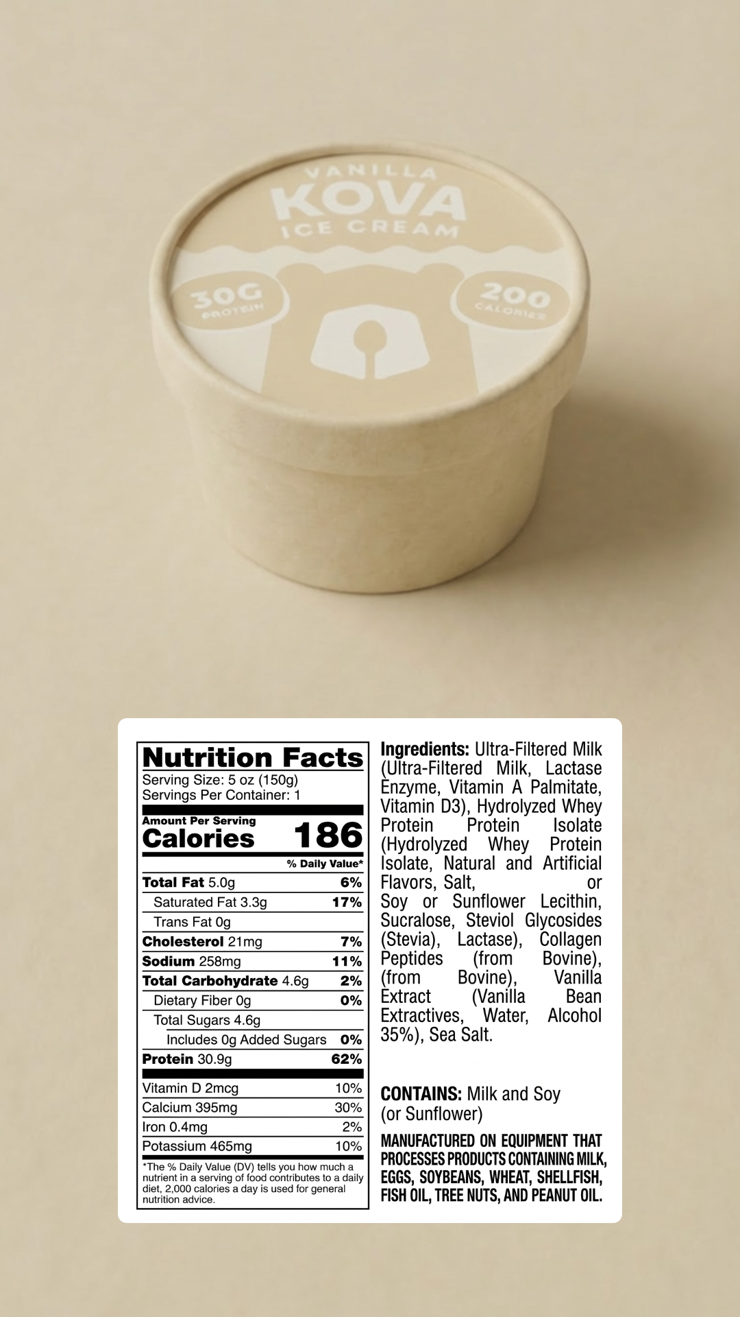 Kova Protein Ice Cream (4 cups)