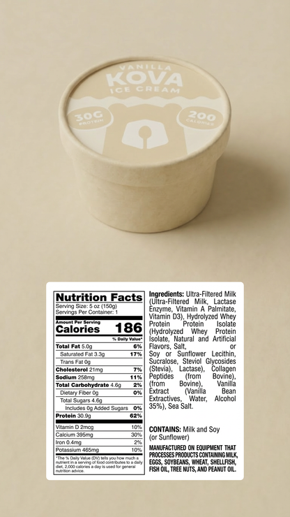 Kova Protein Ice Cream (4 cups)